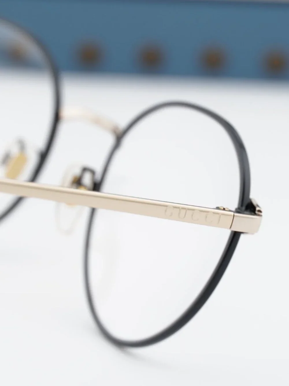 Gucci GG0581O 006 Round Eyeglasses - Black/Gold 50mm